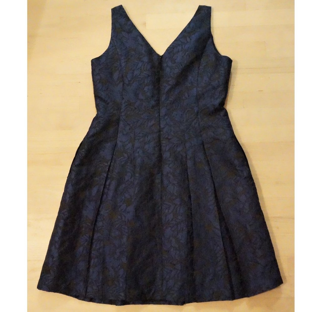 Lauren Ralph Lauren damask blue black dress sz 12 - Picture 4 of 4